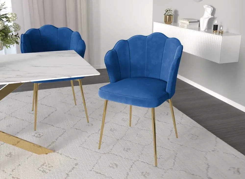 Set di 2 sedie di design velluto blu GARANCE NBC