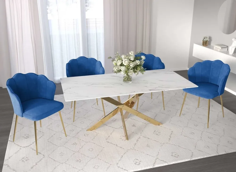 Set di 2 sedie di design velluto blu GARANCE NBC