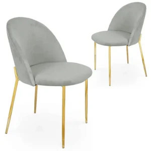 Set di 2 sedie di design velluto grigio ARABEL NBC