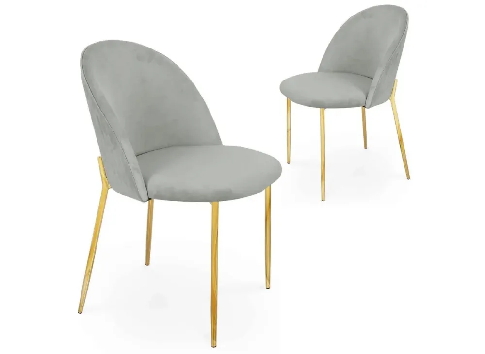 Set di 2 sedie di design velluto grigio ARABEL NBC