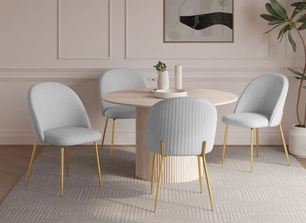Set di 2 sedie di design velluto grigio ARABEL NBC