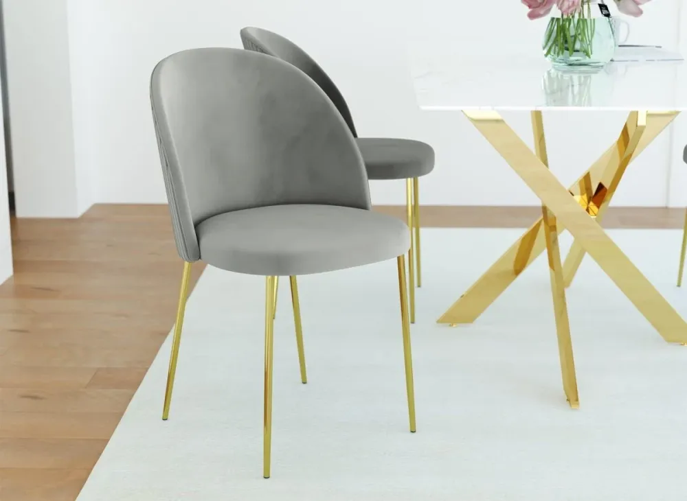 Set di 2 sedie di design velluto grigio ARABEL NBC