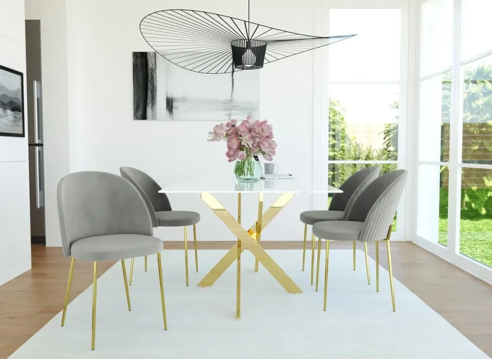 Set di 2 sedie di design velluto grigio ARABEL NBC