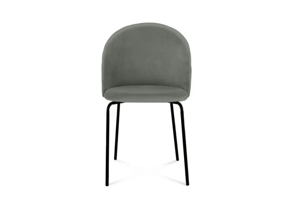 Set di 2 sedie di design velluto grigio con piedi neri KENNETH NBC