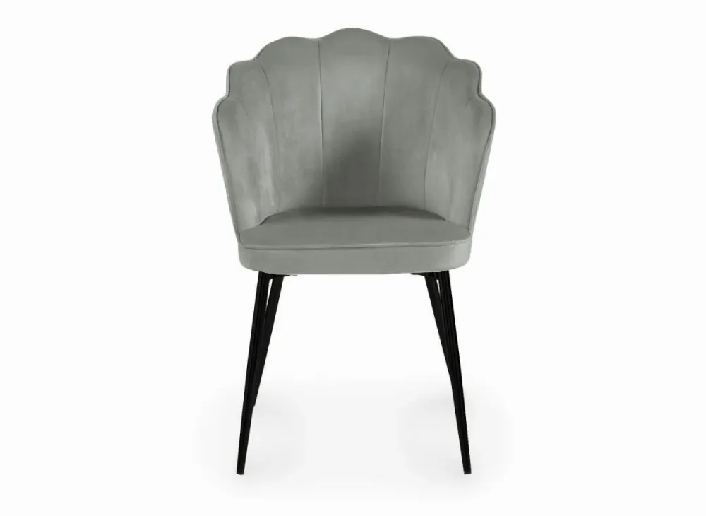 Set di 2 sedie di design velluto grigio con piedi neri GARANCE NBC