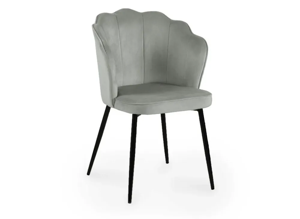 Set di 2 sedie di design velluto grigio con piedi neri GARANCE NBC