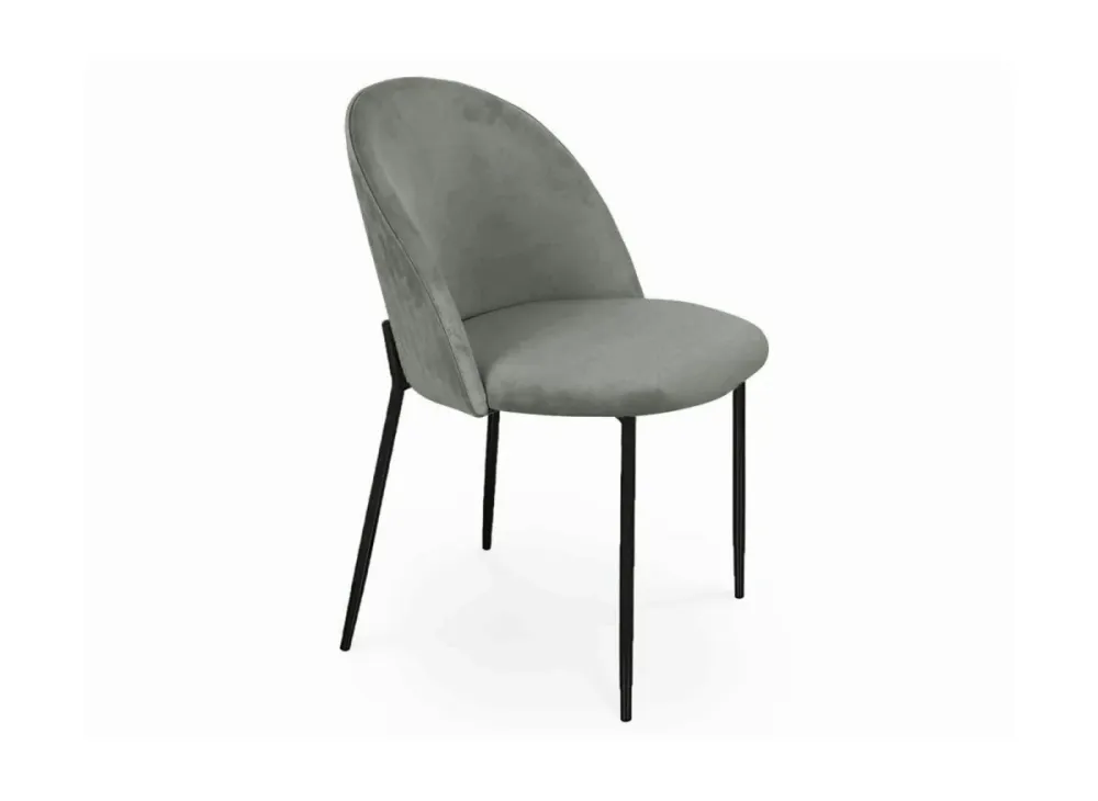 Set di 2 sedie di design velluto grigio con piedi neri ARABEL NBC