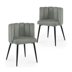 Set di 2 sedie di design velluto grigio DEBBY NBC