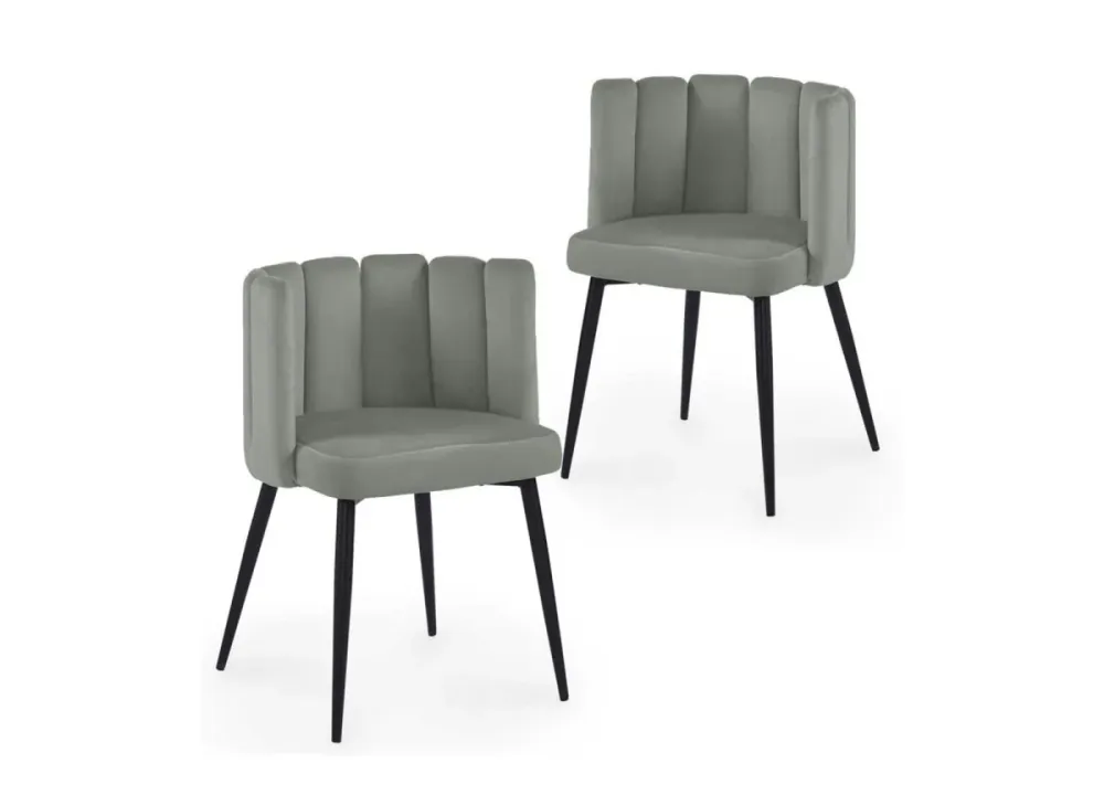 Set di 2 sedie di design velluto grigio DEBBY NBC