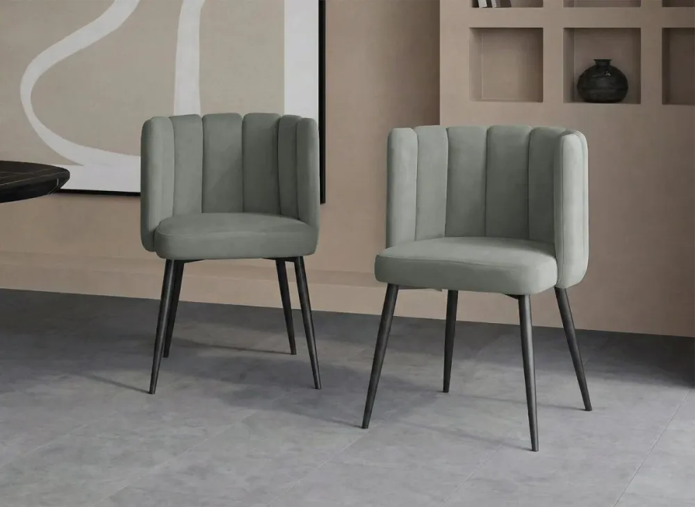 Set di 2 sedie di design velluto grigio DEBBY NBC