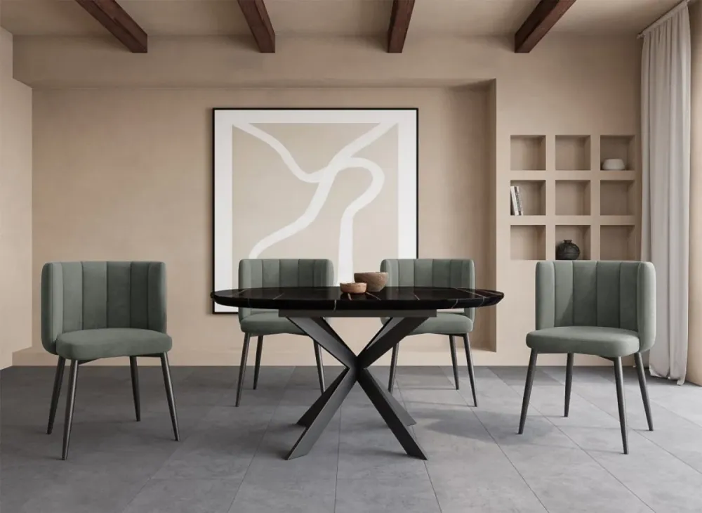 Set di 2 sedie di design velluto grigio DEBBY NBC