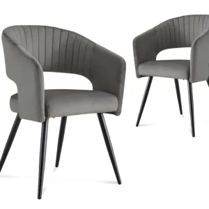 Set di 2 sedie di design velluto grigio GLORIA NBC