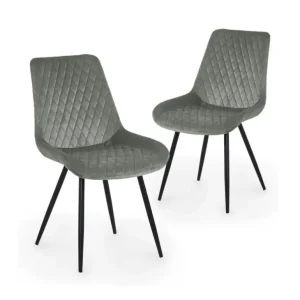 Set di 2 sedie di design velluto grigio YOLA NBC