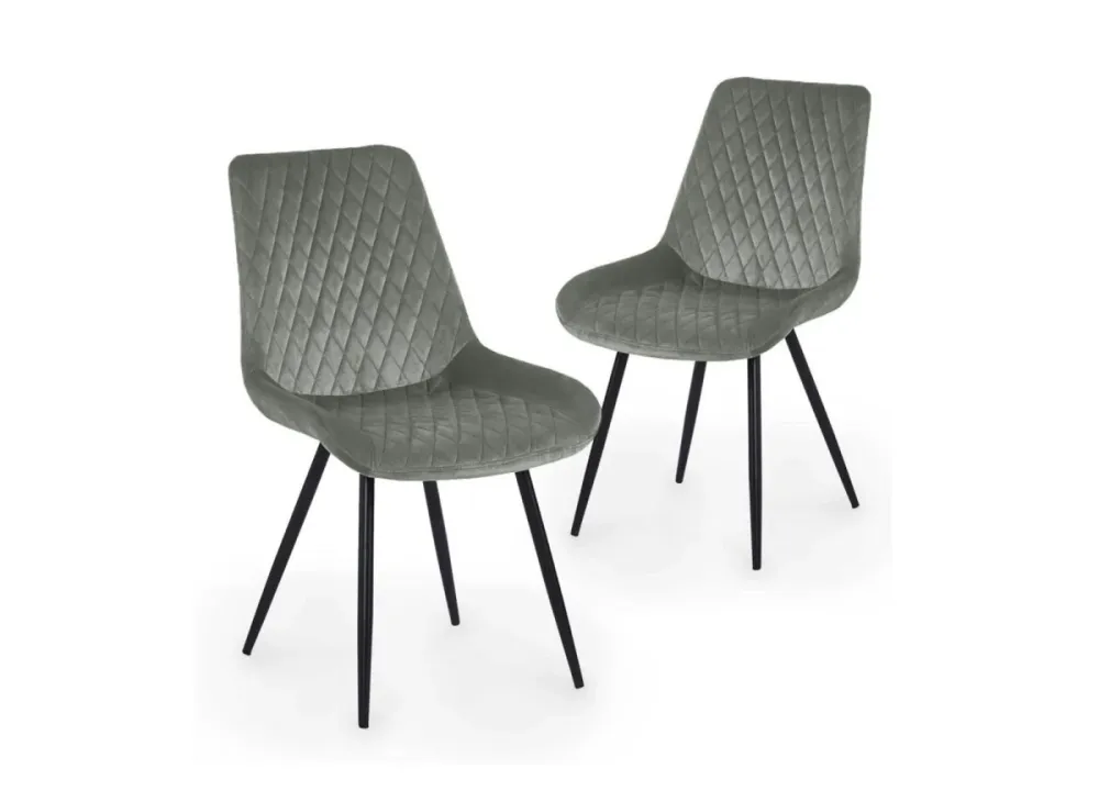 Set di 2 sedie di design velluto grigio YOLA NBC