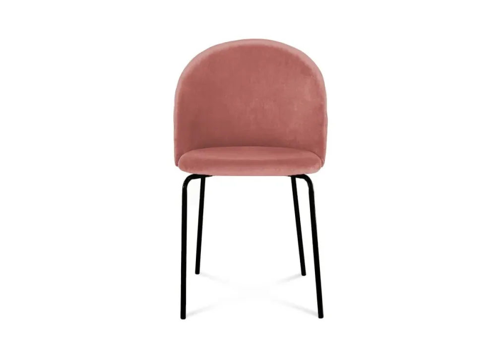 Set di 2 sedie di design velluto rosa con piedi neri KENNETH NBC