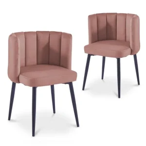 Set di 2 sedie di design velluto rosa DEBBY NBC