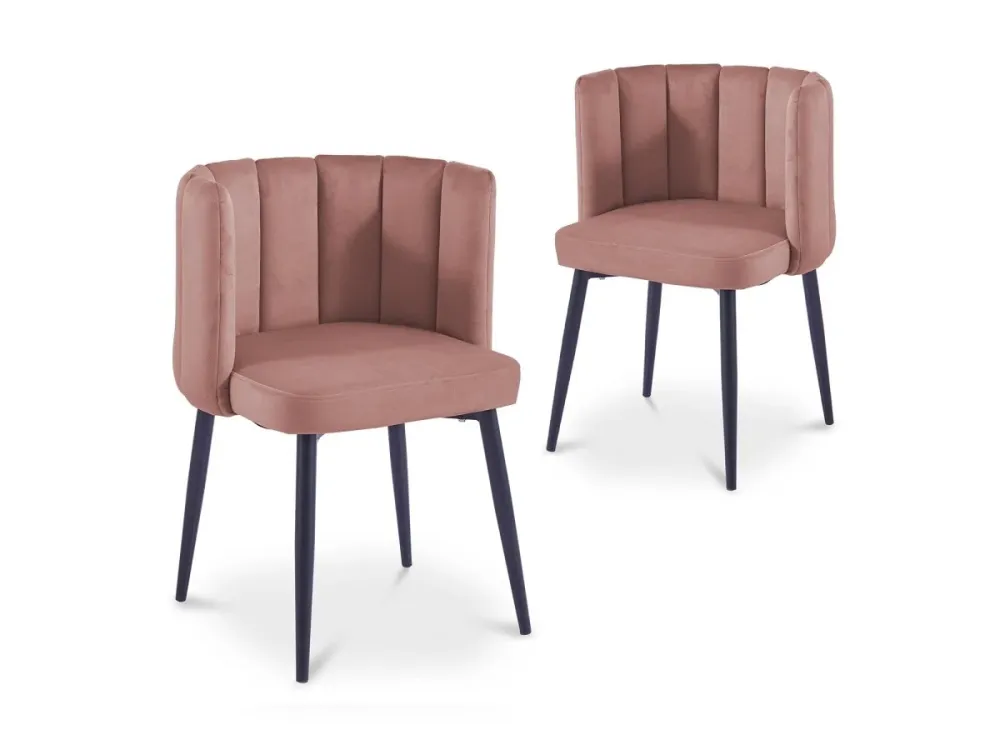 Set di 2 sedie di design velluto rosa DEBBY NBC