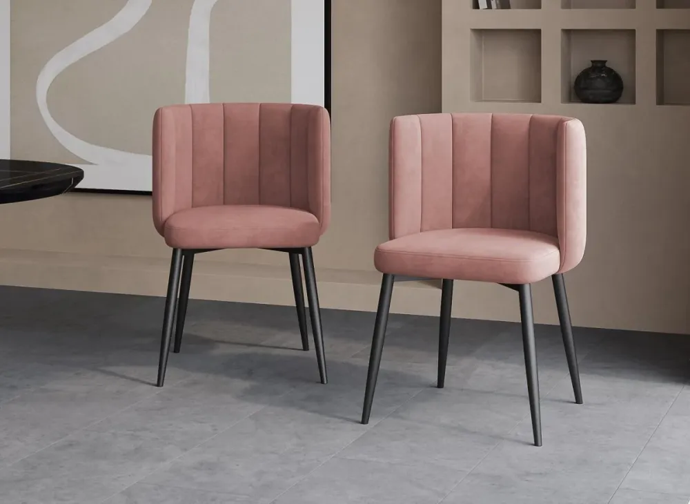 Set di 2 sedie di design velluto rosa DEBBY NBC