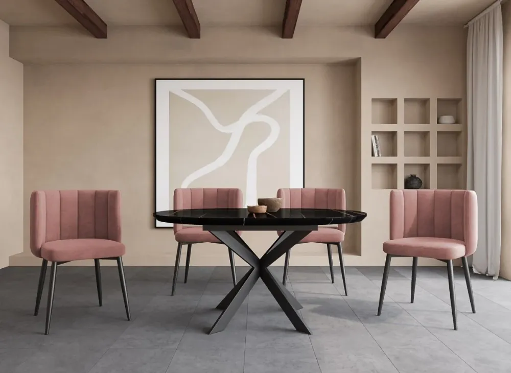 Set di 2 sedie di design velluto rosa DEBBY NBC