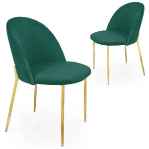 Set di 2 sedie di design velluto verde ARABEL NBC