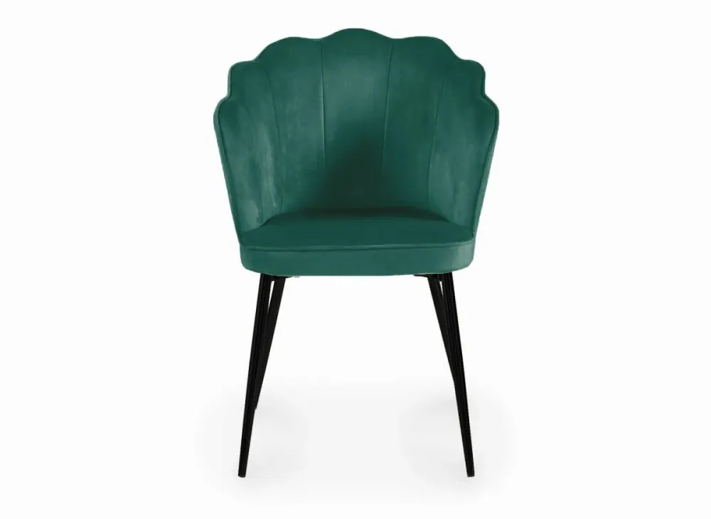 Set di 2 sedie di design velluto verde con gambe nere GARANCE NBC