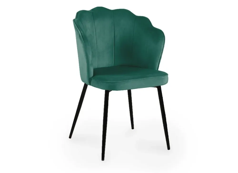 Set di 2 sedie di design velluto verde con gambe nere GARANCE NBC