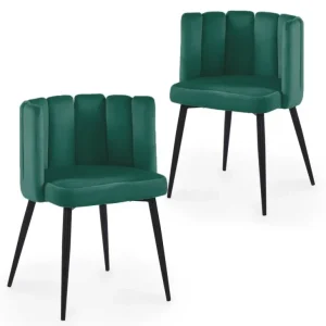 Set di 2 sedie di design velluto verde DEBBY NBC