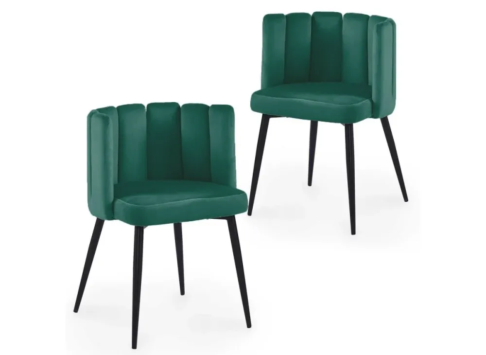 Set di 2 sedie di design velluto verde DEBBY NBC