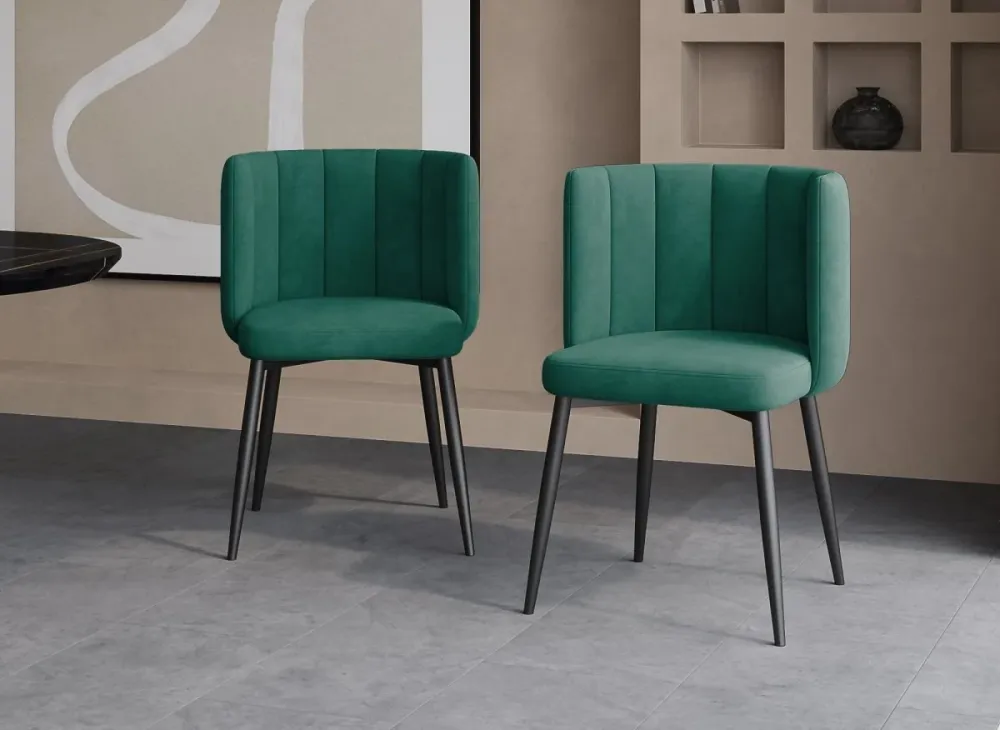 Set di 2 sedie di design velluto verde DEBBY NBC