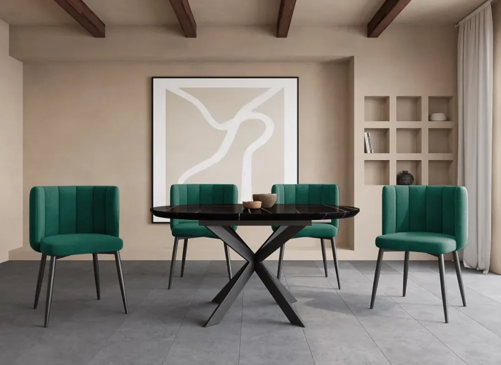 Set di 2 sedie di design velluto verde DEBBY NBC