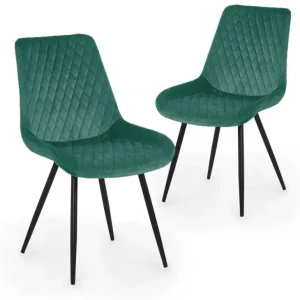 Set di 2 sedie di design velluto verde YOLA NBC