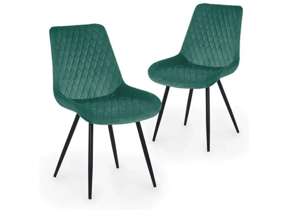 Set di 2 sedie di design velluto verde YOLA NBC