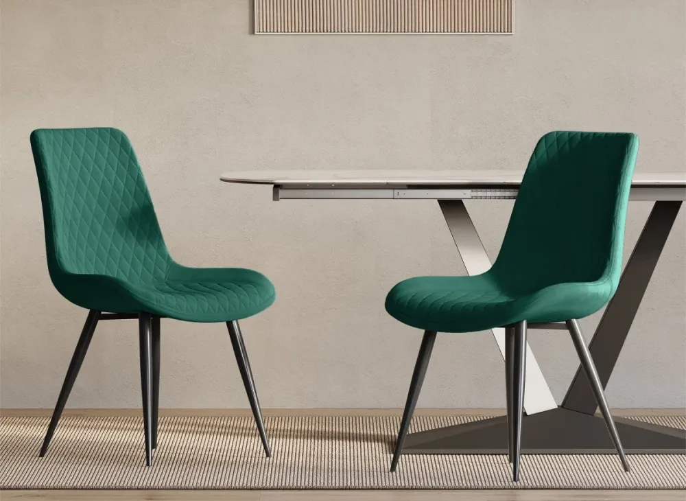 Set di 2 sedie di design velluto verde YOLA NBC