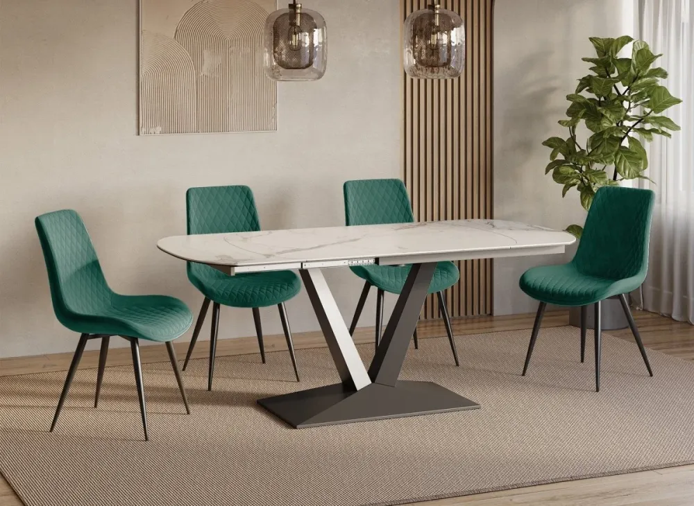 Set di 2 sedie di design velluto verde YOLA NBC