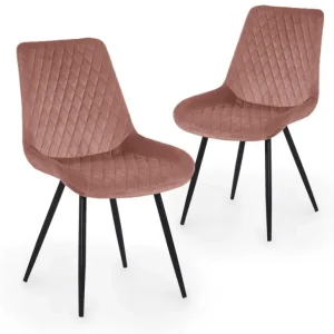 Set di 2 sedie di design YOLA velluto rosa NBC