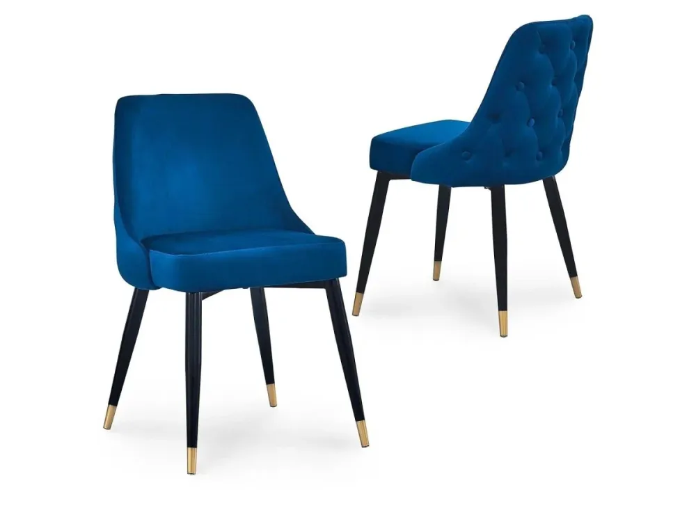 Set di 2 sedie imbottite velluto blu DORINA NBC