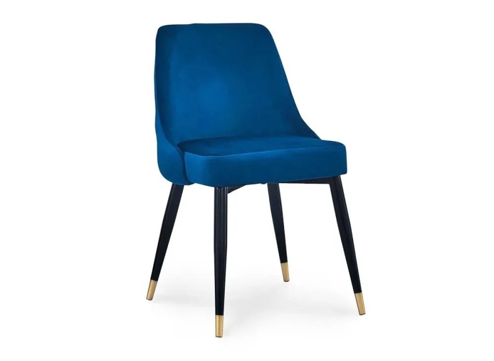 Set di 2 sedie imbottite velluto blu DORINA NBC