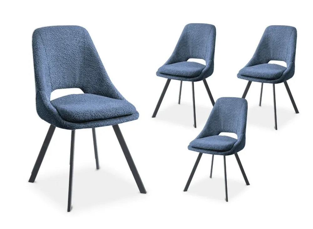 Set di 4 sedie NARCISSE effetto montone blu NBC