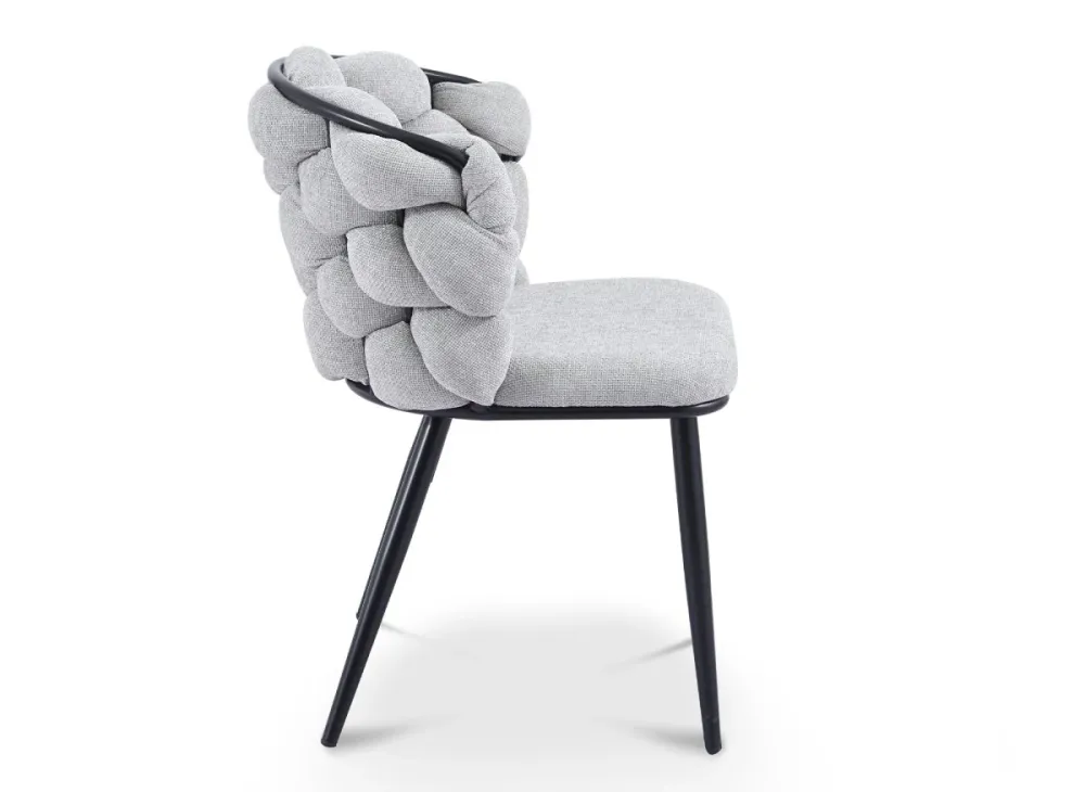 Set di 2 sedie tessuto grigio con gambe metallo nero CECILE NBC