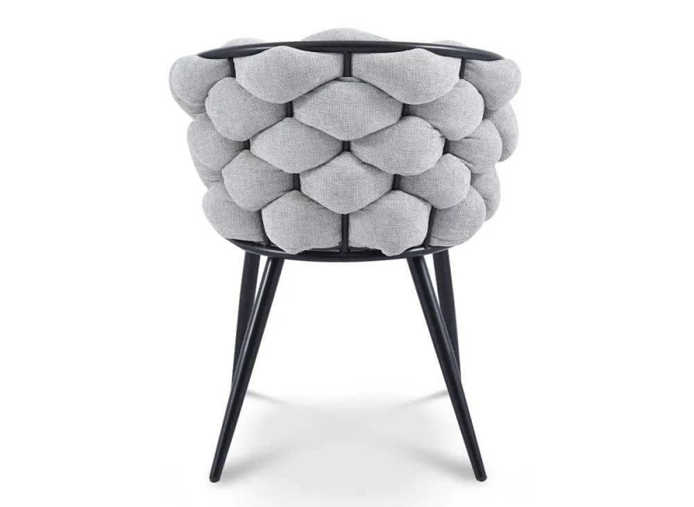 Set di 2 sedie tessuto grigio con gambe metallo nero CECILE NBC