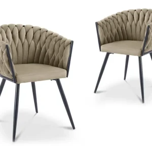 Set di 2 sedie Wave velluto tortora CINDY NBC