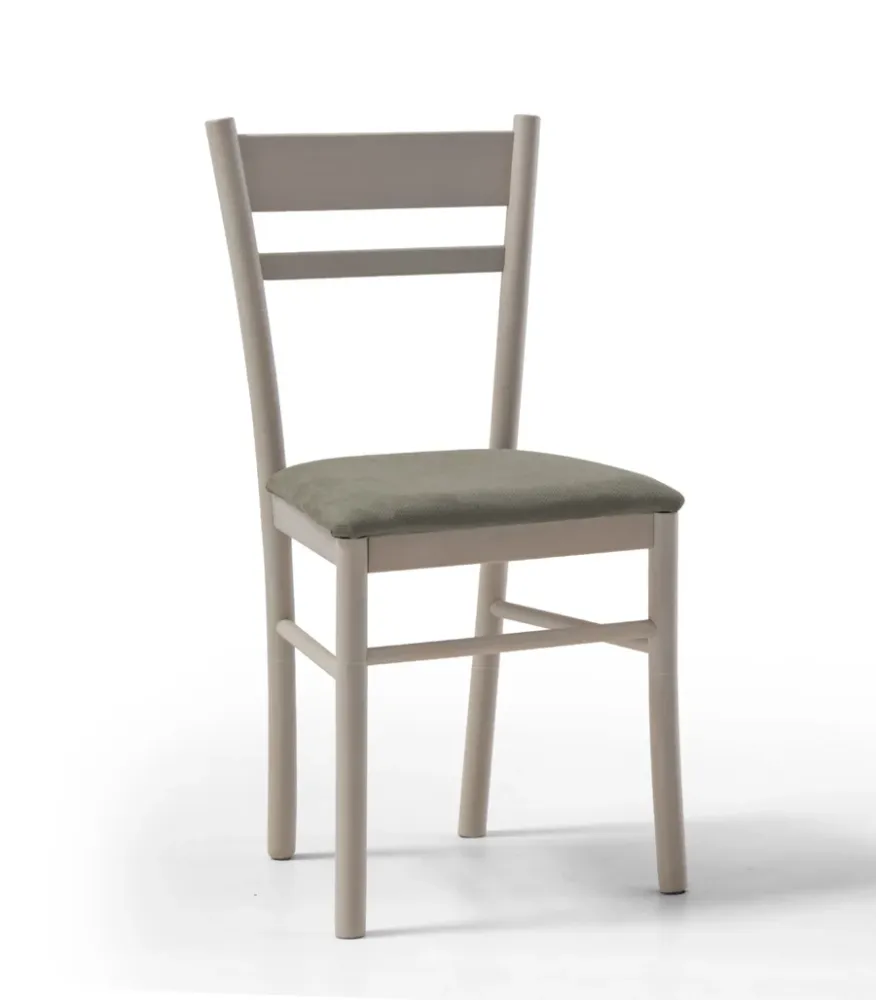 Netia - Set da 2 Sedia legno classica seduta ecopelle cm 43x41x89h - vari colori