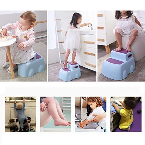 Niduo Bear Sgabello Doppio Passo per I più Piccoli, Toilette Sgabello Poggiapiedi, Divertimento Bagno Servizi Igienici Cas...