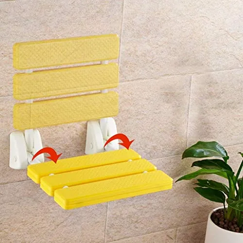 Nologo Sicurezza Giallo Doccia Sgabello Pieghevole Parete Bagno Chair Corridoio Sedia Parete Anziani Anti-Slip Doccia Sedi...