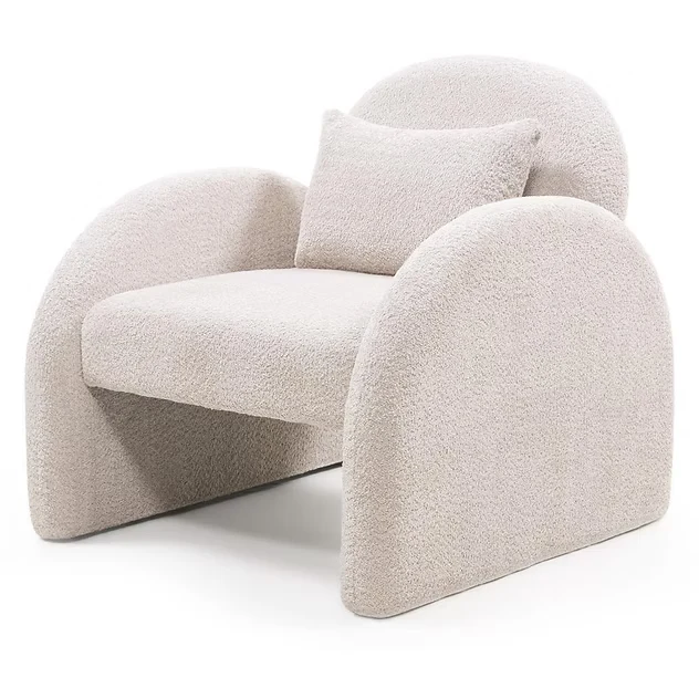 Poltrona lounge JADA, beige chiaro, arrotondata NOVA NOOK