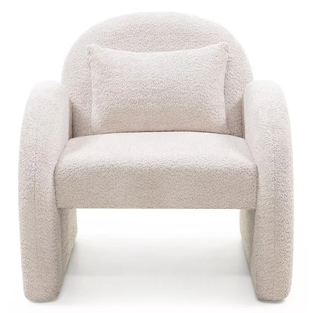 Poltrona lounge JADA, beige chiaro, arrotondata NOVA NOOK