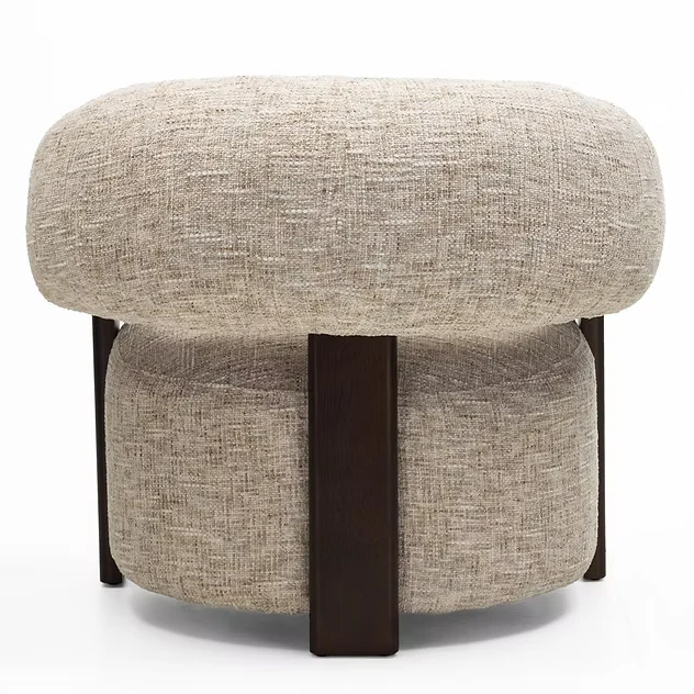 Poltrona MONIQUE, beige-grigio/noce, forme arrotondate NOVA NOOK