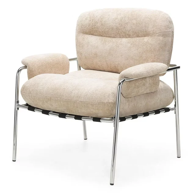 Poltrona MOYA, beige, cromata minimo 2 pezzi NOVA NOOK
