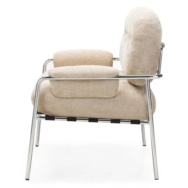 Poltrona MOYA, beige, cromata minimo 2 pezzi NOVA NOOK