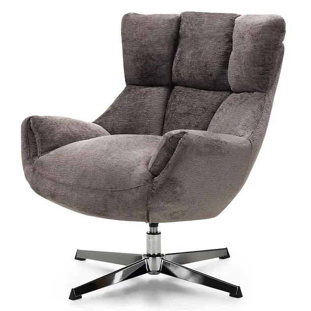 Sedia girevole LUPIN, gambe color tortora/cromate NOVA NOOK